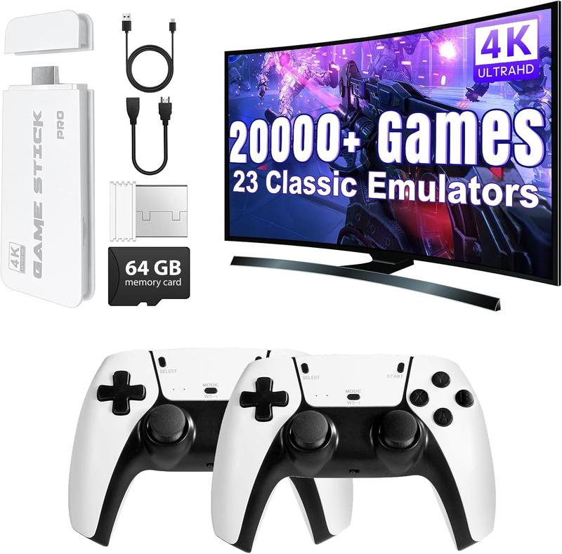 🔥Hot Sale 50% OFF🔥-🎮 Mass Games Retro Game Console 20,000+ Games | 19 Emulators | 4K Output | 2 Wireless Controllers | 64GB SD Card