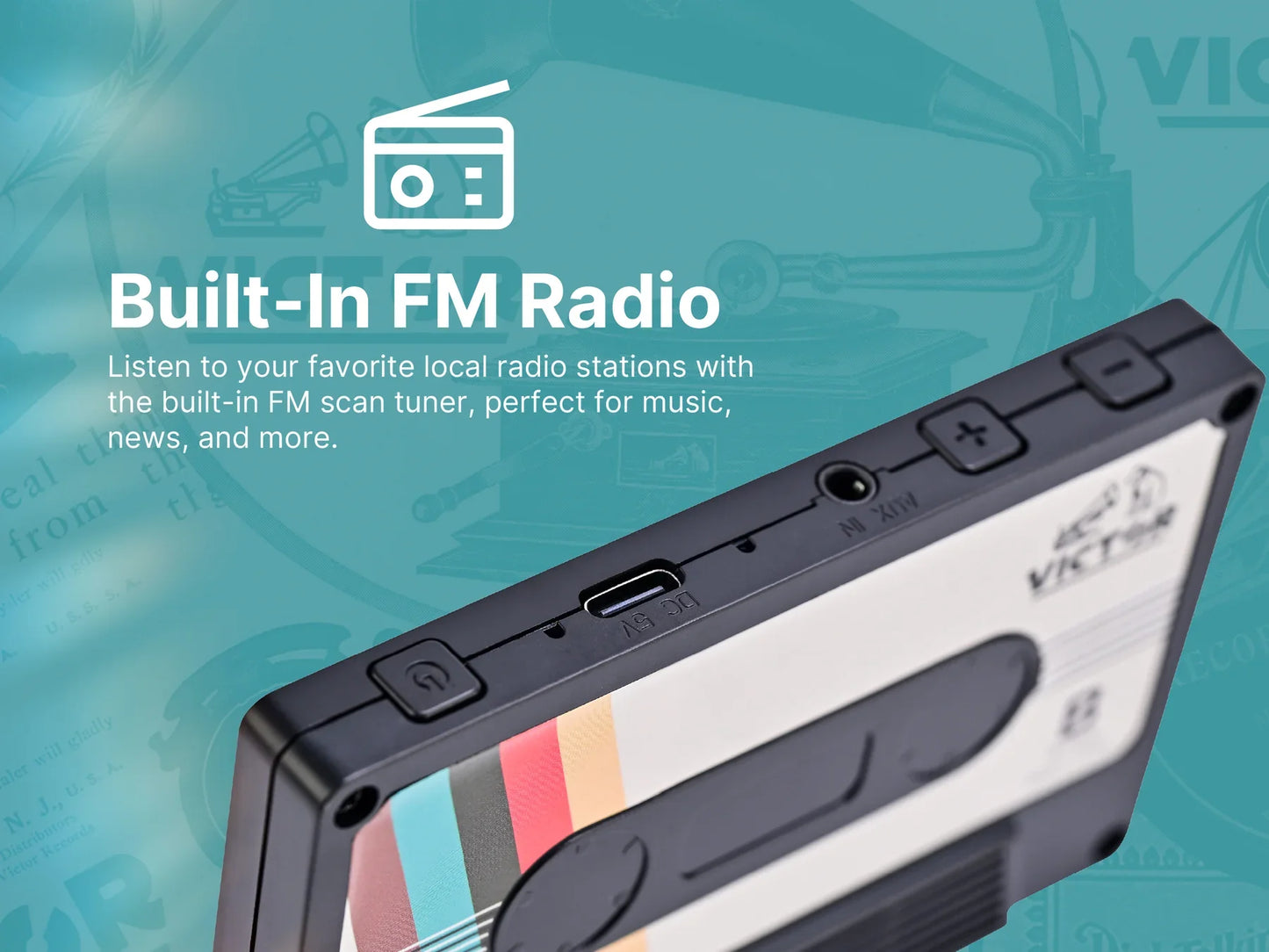 🔥Hot Sale 50% OFF🔥Victor Cassette Tape Bluetooth Speaker