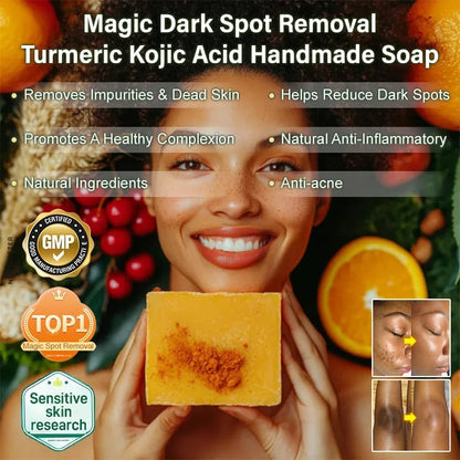 🔥Hot Sale 50% OFF🔥[Magic Spot Removal]Turmeric Kojic Acid De-darkening Handmade Soap