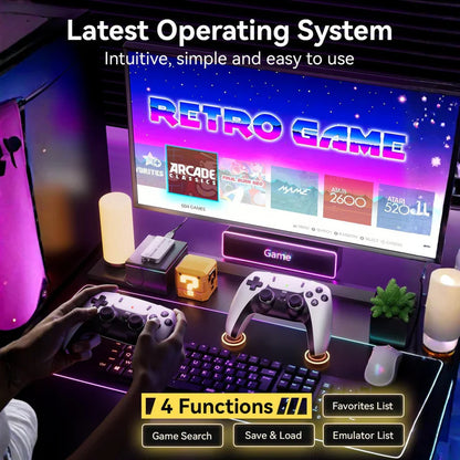 🔥Hot Sale 50% OFF🔥-🎮 Mass Games Retro Game Console 20,000+ Games | 19 Emulators | 4K Output | 2 Wireless Controllers | 64GB SD Card