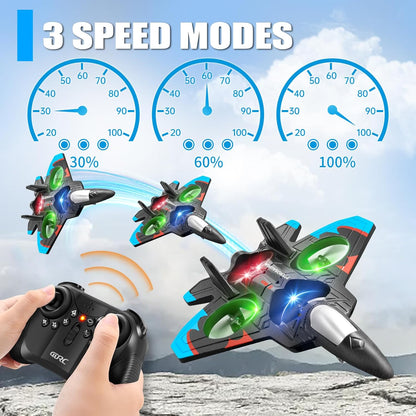 🔥Hot Sale 50% OFF🔥4DRC 2.4Ghz Jet Fighter Stunt RC Airplane with LED Lights✈