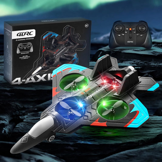 🔥Hot Sale 50% OFF🔥4DRC 2.4Ghz Jet Fighter Stunt RC Airplane with LED Lights✈