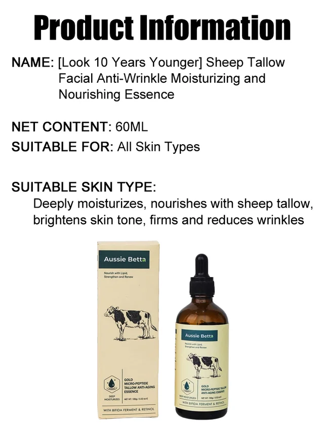 🔥Hot Sale 🔥【10 Years Younger】Tallow Facial Anti-Wrinkle Moisturizing and Skin Softening Serum