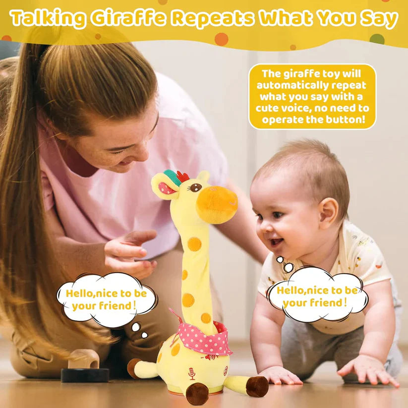 🔥Hot Sale🔥🎉 Best-Selling Musical Giraffe Toy – Sings, Dances & Repeats What You Say! 🦒🎵