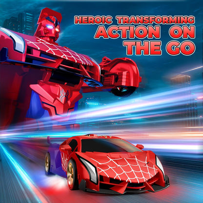 🔥【Cool Spider Transformation RC Car】🔥 One-Button Transformation · Eye & Underbody Lights · 360° High-Speed Rotation! Unleash the Ultimate Mecha Adventure for Boys! 🚗✨🤖