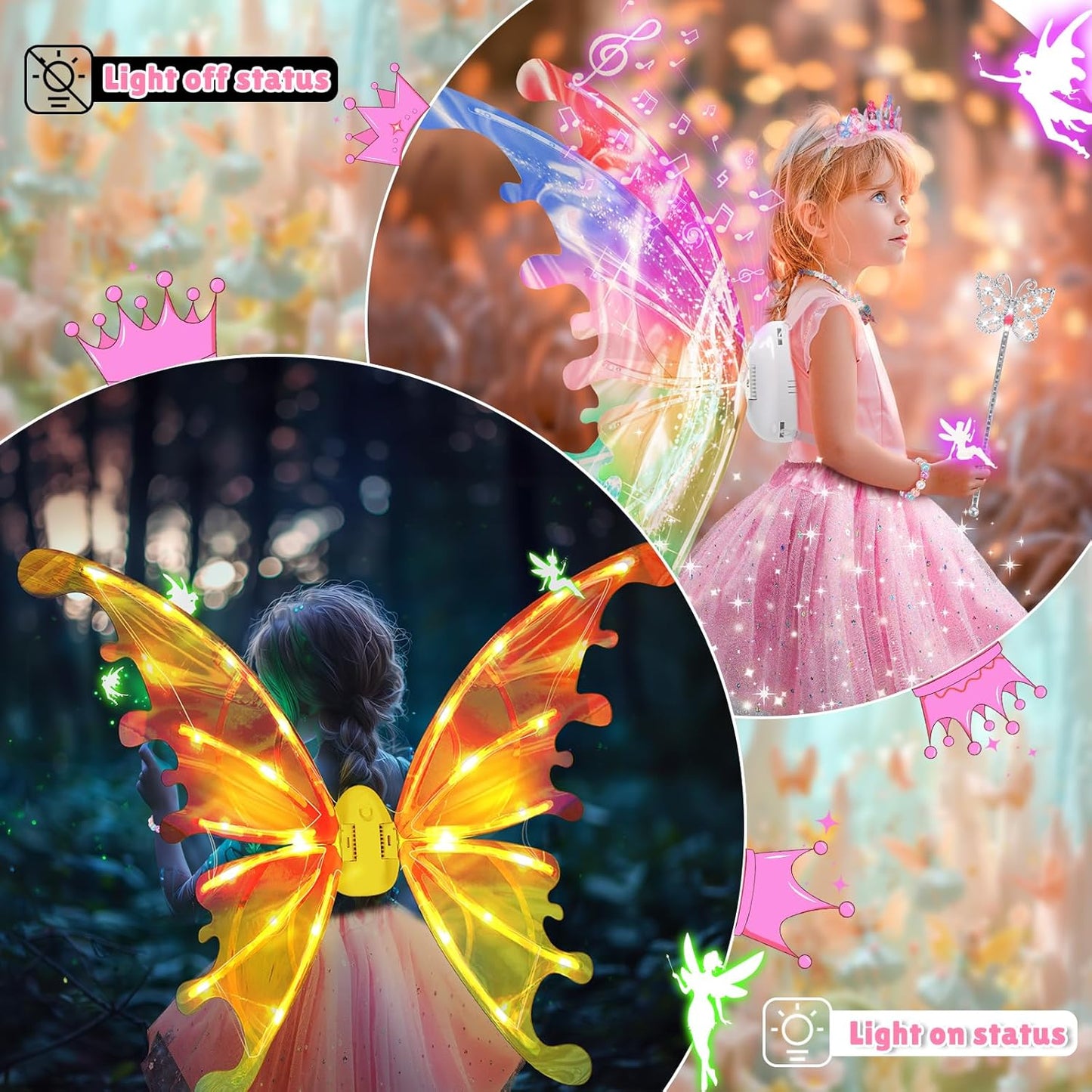 🔥Hot Sale 50% OFF🔥Light Up Fairy Wings for Girls