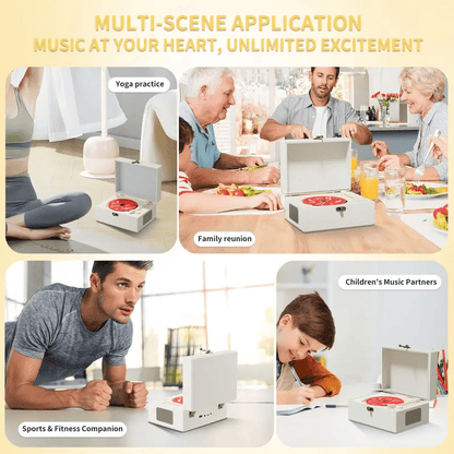 🔥Hot Sale 49% off🌟🎧Yintiny Rechargeable Leather CD Player with Speaker & Bluetooth Transmitter💿✨