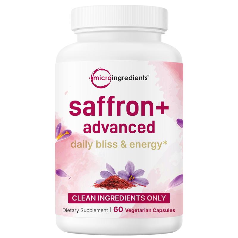 🔥Limited Time Discount 🔥Micro Ingredients Saffron+ Advanced Supplements, 60 Veggie Capsules