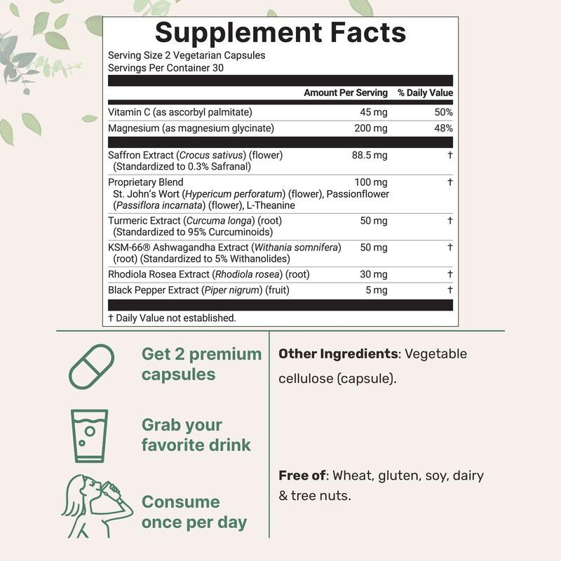 🔥Limited Time Discount 🔥Micro Ingredients Saffron+ Advanced Supplements, 60 Veggie Capsules