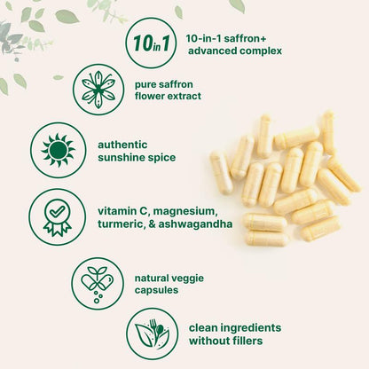 🔥Limited Time Discount 🔥Micro Ingredients Saffron+ Advanced Supplements, 60 Veggie Capsules