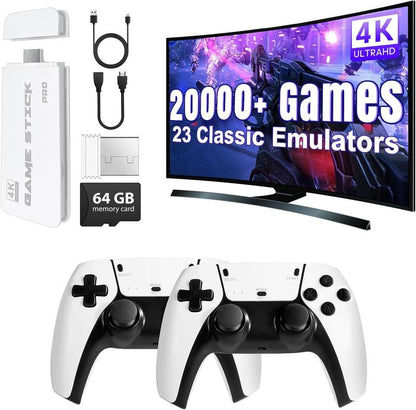 🔥Hot Sale 50% OFF🔥-🎮 Mass Games Retro Game Console 20,000+ Games | 19 Emulators | 4K Output | 2 Wireless Controllers | 64GB SD Card