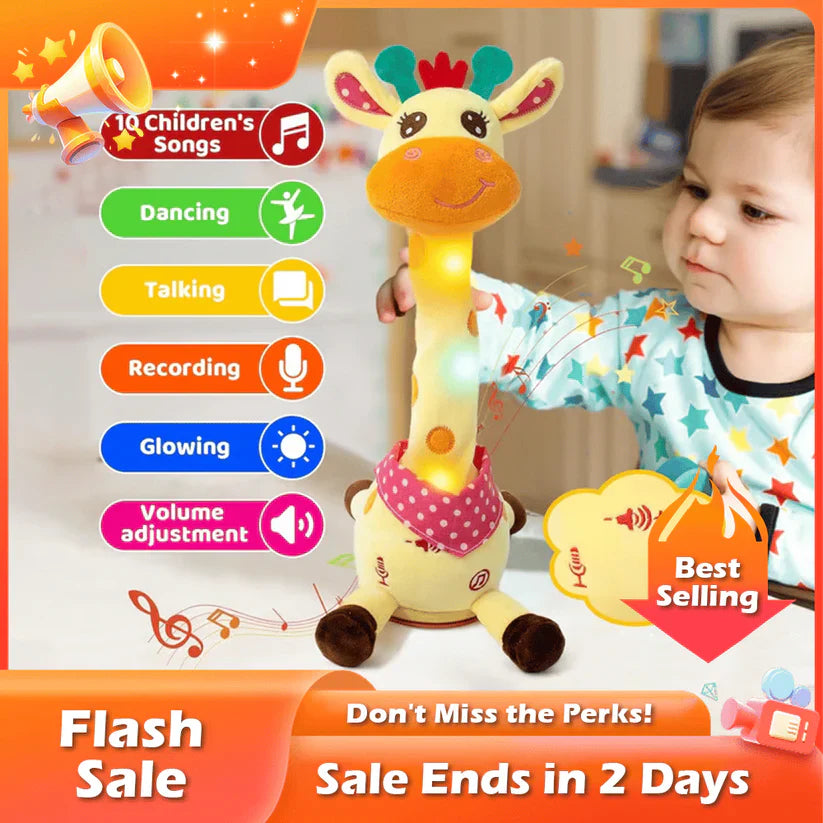 🔥Hot Sale🔥🎉 Best-Selling Musical Giraffe Toy – Sings, Dances & Repeats What You Say! 🦒🎵