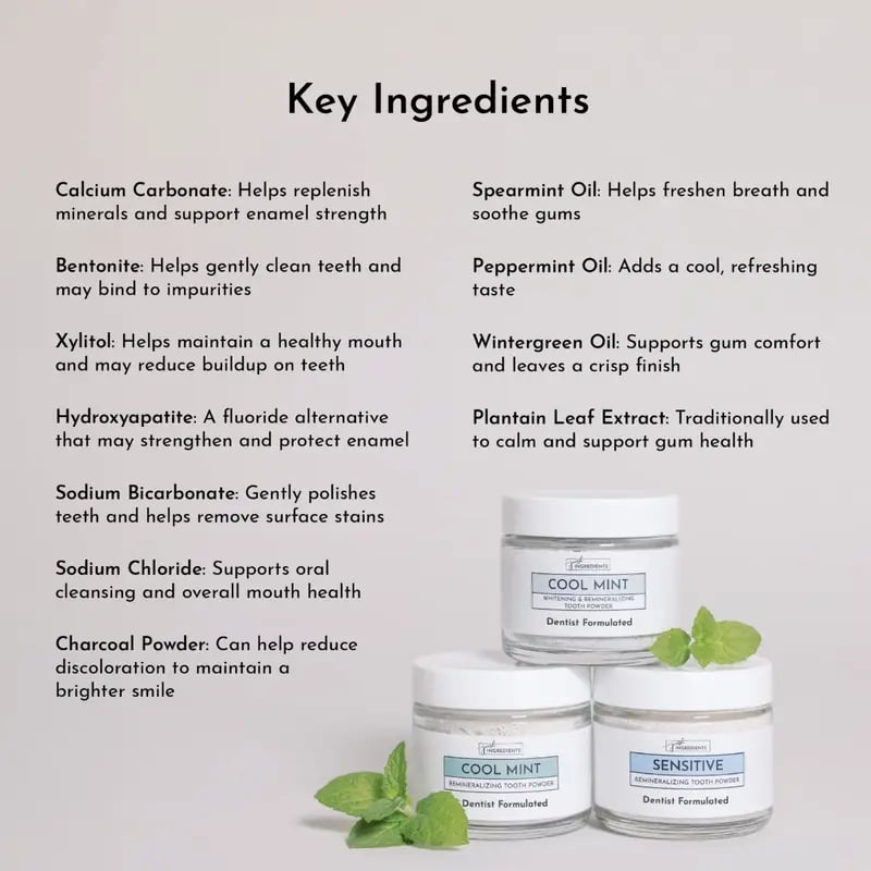 🔥Hot Sale 🔥Whitening Remineralizing Tooth Powder (Mint)