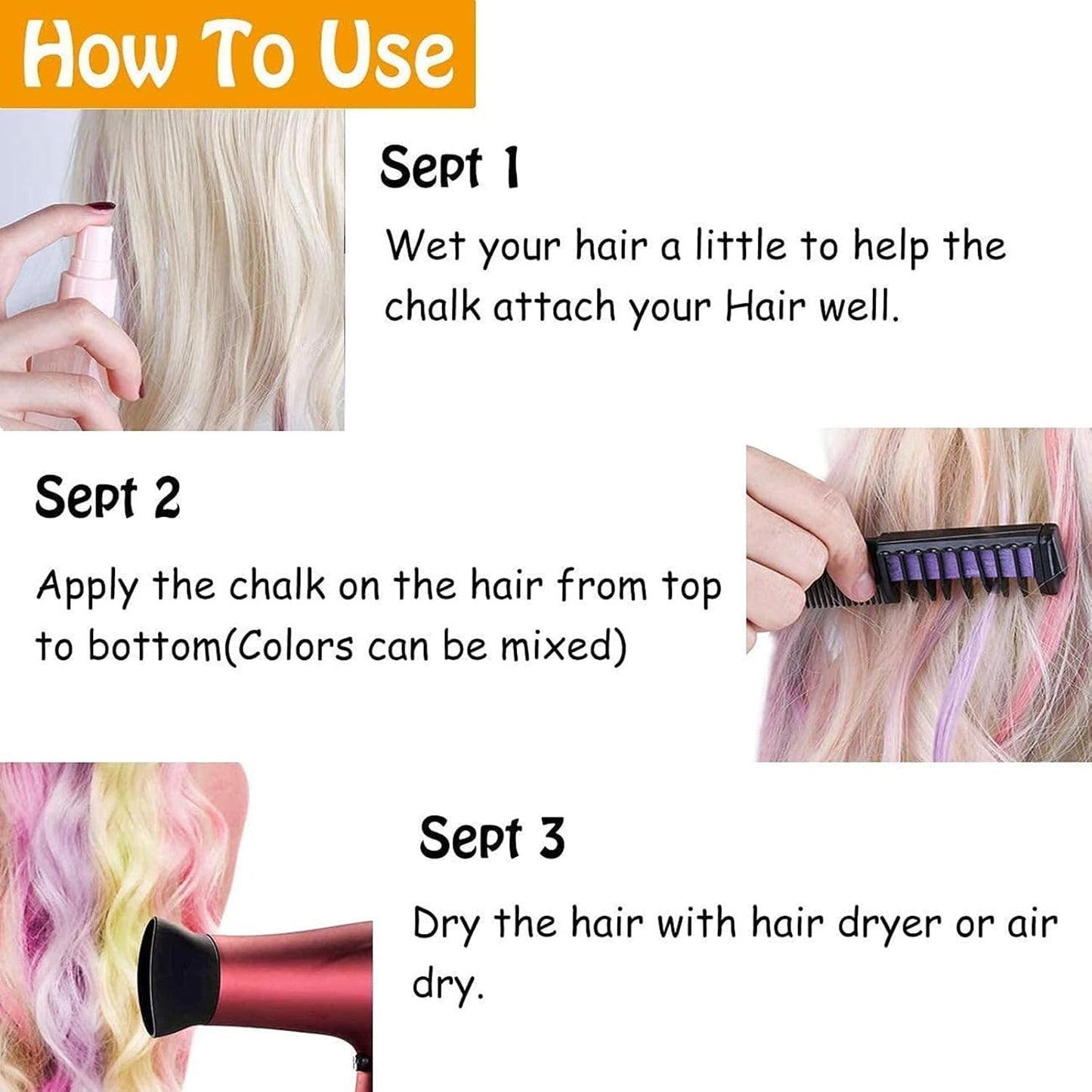 🔥Hot Sale 50% OFF🔥-Festive Fun Hair Chalk Combs✨