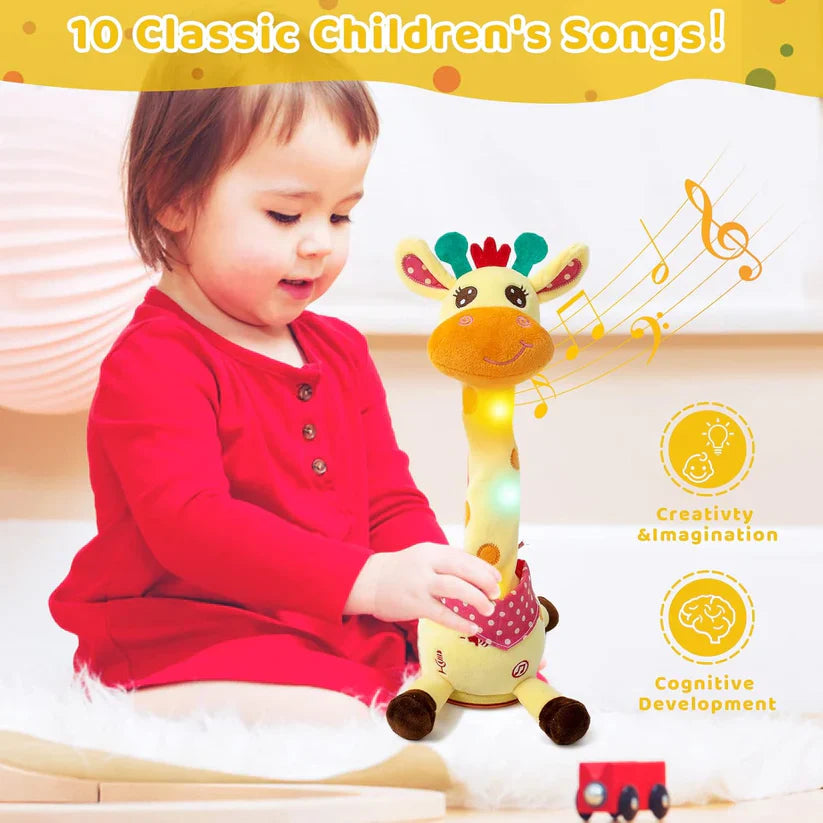 🔥Hot Sale🔥🎉 Best-Selling Musical Giraffe Toy – Sings, Dances & Repeats What You Say! 🦒🎵