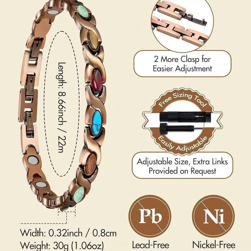 🔥Hot Sale 50% OFF🔥Magnetic Copper Bracelet – Pure Solid Copper with 3800 Gauss Powerful Magnets