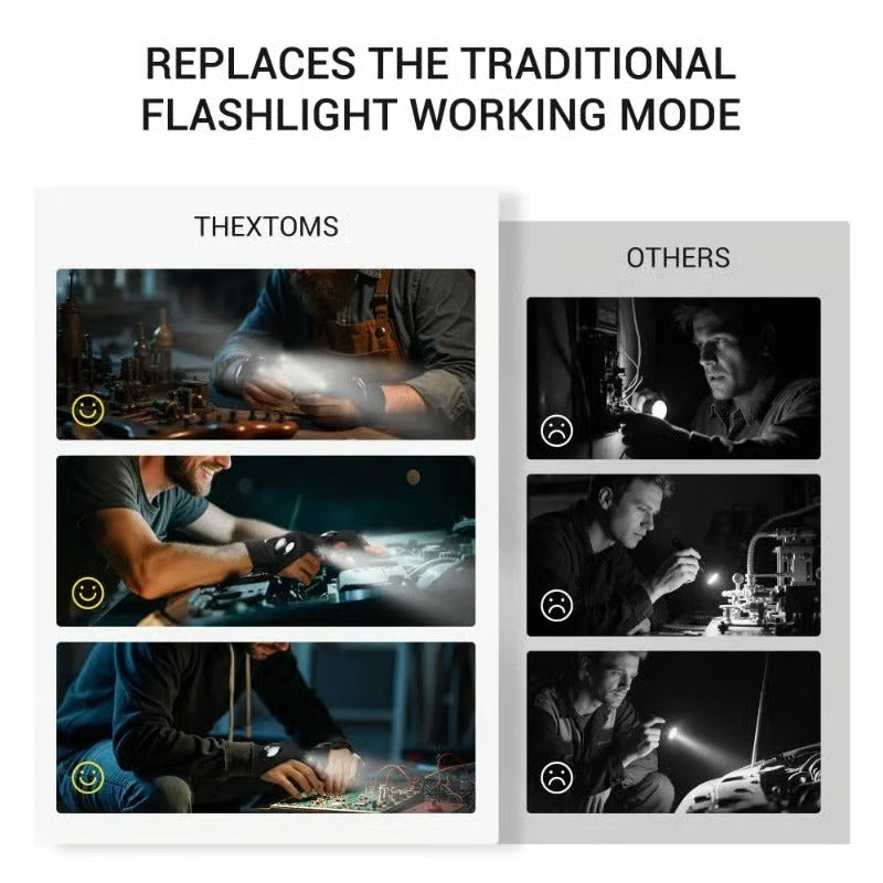 🔥Hot Sale 50% OFF🔥Hands-Free LED Half Finger Gloves