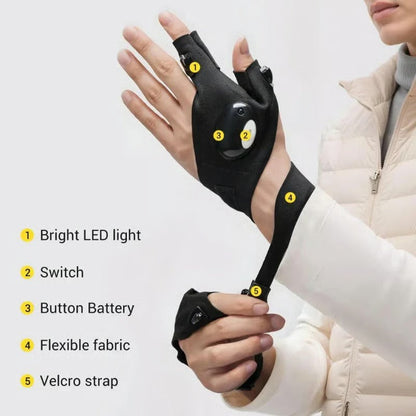 🔥Hot Sale 50% OFF🔥Hands-Free LED Half Finger Gloves